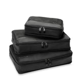 Briggs & Riley carry-on compression packing cube set for organized luggage storage and space-saving travel.