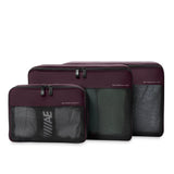 Briggs & Riley carry-on compression packing cube set with multiple organized compartments for efficient luggage packing.