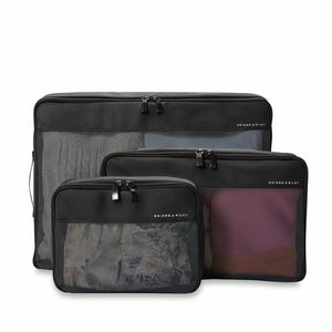 Briggs & Riley check-in packing cube set for organization, featuring multiple durable fabric cubes for travel storage.