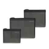 Briggs & Riley translucent packing pouch set with multiple clear nylon pouches for organized travel storage.