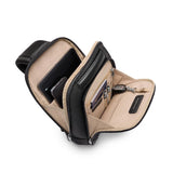 Briggs & Riley @work sling bag interior showing compartments and organization for essentials.