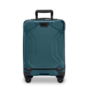 Briggs & Riley Torq domestic carry-on spinner suitcase with front view, durable hard-shell exterior, and four spinner wheels.
