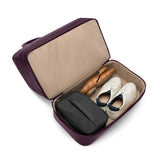 Briggs & Riley Rhapsody weekender tote bag interior showing shoe compartment and spacious interior for travel essentials.