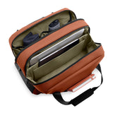 Interior view of the Briggs & Riley ZDX cabin tote bag showing organized compartments and durable fabric.