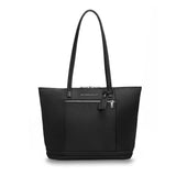 Briggs & Riley Rhapsody expandable tote bag with front pocket and sturdy handles, shown from the front view.