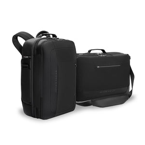 Briggs & Riley ZDX large convertible backpack duffel with multiple compartments and padded straps for travel.