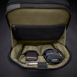 Briggs & Riley ZDX large convertible travel backpack duffel with front organizer and multiple compartments, black fabric.