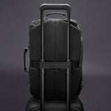 Briggs & Riley ZDX large convertible backpack duffel with multiple compartments and luggage pass-through for travel convenience.
