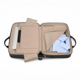 Black Briggs & Riley @work large spinner briefcase with wheeled design and multiple compartments for professional travel.