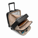 Black Briggs & Riley @work medium spinner briefcase with wheels, designed for business travel and professional use.