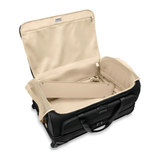 Briggs & Riley Baseline large two-wheel duffle bag with sturdy wheels and spacious main compartment for travel storage.