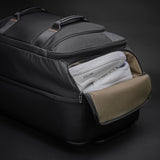 Briggs & Riley ZDX medium upright wheeled duffel with shoe pocket, durable black travel luggage with wheels and handle.