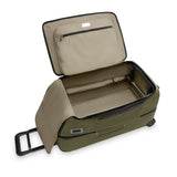 Interior view of Briggs & Riley ZDX medium upright wheeled duffel showing spacious main compartment and organized storage.