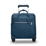 Black Briggs & Riley Rhapsody wheeled tote cabin bag with telescoping handle and multiple zipper compartments.
