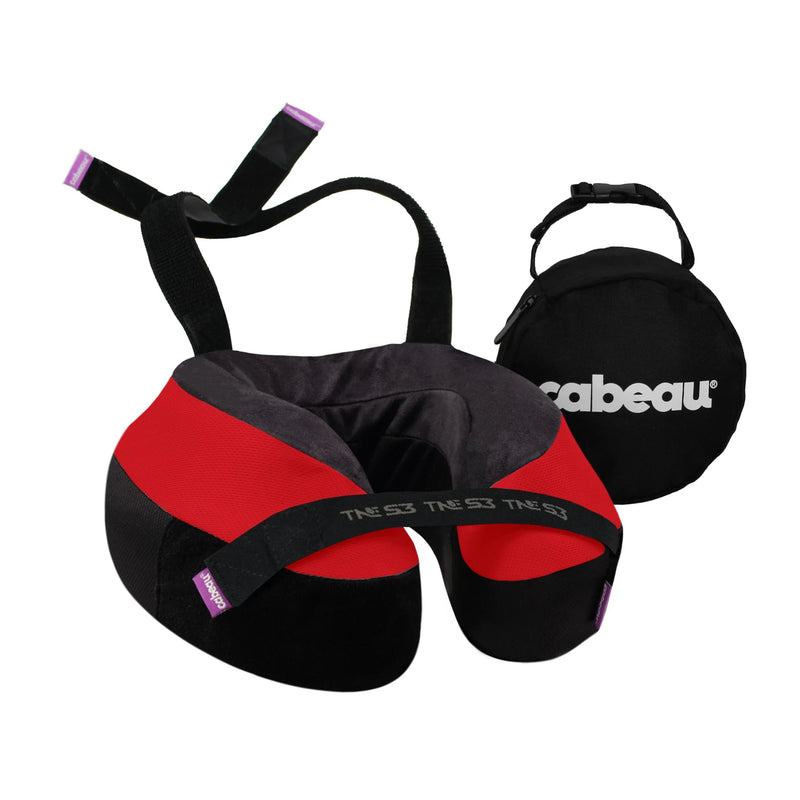Cabeau The Neck’s Evolution S3 neck pillow showing its ergonomic design and soft fabric cover for travel comfort.