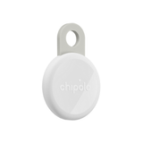 Charcoal Chipolo Loop key finder with keyring attachment, designed to help locate misplaced keys easily.