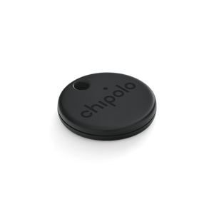 Chipolo ONE Spot key finder for Apple devices with a circular blue tracker and keyring attachment.