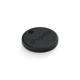 Chipolo ONE Spot Bluetooth tracker for Apple devices, small round key finder with light background and keyring attachment.