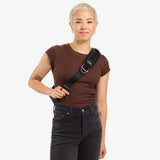 Chrome Mini Kadet Sling bag in chrome finish, featuring compact design and adjustable strap, ideal for everyday carry.