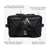 Chrome tensile sling bag in chrome color with adjustable strap and multiple compartments, designed for casual and outdoor use.