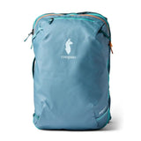 Cotopaxi Allpa 42L travel backpack showing front view with multiple compartments and adjustable straps on a plain background.