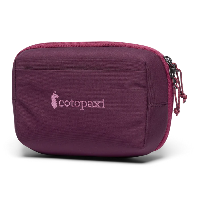 Cotopaxi Viaje Tech Organizer with multiple compartments for cables, chargers, and gadgets, in vibrant colors.