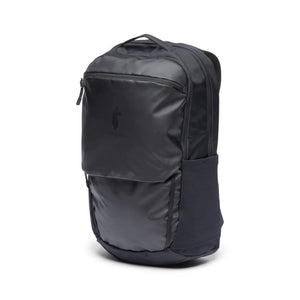 Cotopaxi Allpa 26L Daypack in blue spruce and abyss colors, featuring durable fabric and multiple compartments for travel and daily use.