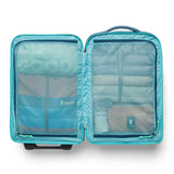 Cotopaxi Allpa 38L Roller Bag in Blue Spruce, carry-on luggage with durable wheels and a compact design for travel.