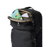 Cotopaxi Tasra 16L black backpack with adjustable straps, front pocket, and durable fabric for daily use and outdoor activities.