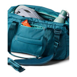 Cotopaxi Viaje 35L travel duffel bag in blue spruce with durable fabric and zipper closure, designed for lightweight travel.