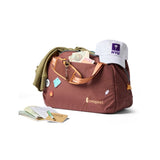 Cotopaxi Viaje 35L travel duffel bag in sepia color with durable fabric and zipper closure, suitable for travel and outdoor adventures.