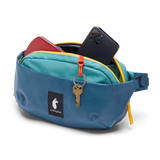 Cotopaxi Coso 2L Hip Pack waist pack in Abyss Coastal color, featuring adjustable strap and compact storage for everyday use.