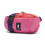 Cotopaxi Coso 2L Hip Pack waist pack in Sangria Strawberry color, with adjustable strap and zippered pockets for everyday use