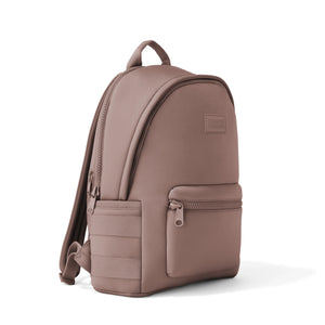 Dagne Dover Dakota Neoprene Backpack in large size, tan color, showing front view with adjustable straps and spacious design