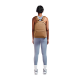 Dagne Dover Dakota large neoprene backpack in camel color with multiple compartments and adjustable straps.