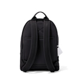 Medium Dagne Dover Dakota Neoprene Backpack in Onyx, showing the sleek black backpack with adjustable straps and top handle.