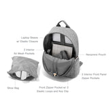 Dagne Dover Dakota medium neoprene backpack with front pocket and mobile phone compartment, stylish and functional for daily use.