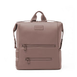 Dagne Dover Indi Neoprene Diaper Backpack in Dune color, large size, front view showing spacious design and sturdy straps.