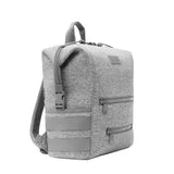 Dagne Dover Indi Neoprene Diaper Backpack in Heather Grey, large size, with multiple compartments and padded shoulder straps.