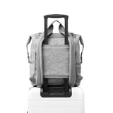Dagne Dover Indi Neoprene Diaper Backpack in Heather Grey, large size with multiple compartments, made of durable neoprene material.