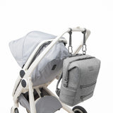 Dagne Dover Indi Neoprene Diaper Backpack in Heather Grey, large size with multiple compartments, designed for parents on the go.