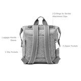 Large Dagne Dover Indi neoprene diaper backpack with multiple compartments, black color, and adjustable straps for parents on the go.