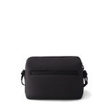 Dagne Dover Micah Neoprene Crossbody bag in black onyx with adjustable strap and sleek, minimalist design.