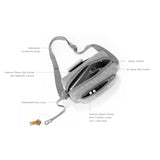 Dagne Dover Micah Neoprene Crossbody Bag in black with adjustable strap and sleek design, perfect for everyday carry.