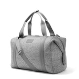 Dagne Dover Landon Neoprene Carryall Bag in Heather Grey, large duffel with handles and spacious interior for travel or gym use
