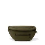 Dagne Dover Ace Neoprene Fanny Pack in dune color, featuring adjustable strap and sleek design for hands-free convenience.