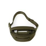 Dagne Dover Ace neoprene fanny pack in dune color, with adjustable strap and multiple compartments for everyday convenience