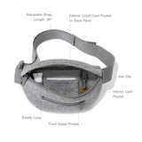 Dagne Dover Ace Neoprene Fanny Pack in Dune color, stylish and functional waist bag with adjustable strap and zip closure.