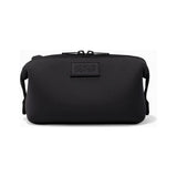 Large Dagne Dover Hunter toiletry bag in black with multiple compartments and a zipper closure for travel organization.