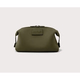 Large Dagne Dover Hunter Toiletry Bag in black with multiple compartments and zipper closures for organized travel storage.